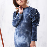 Ocean Mist Pearl Velvet Tunic Dress