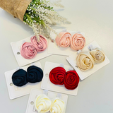 Rosebud Satin Clip Set
