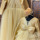 Gold Elegance Mom Daughter Set