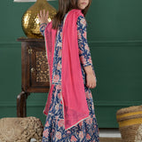 Neel Gulaabi Sharara Set