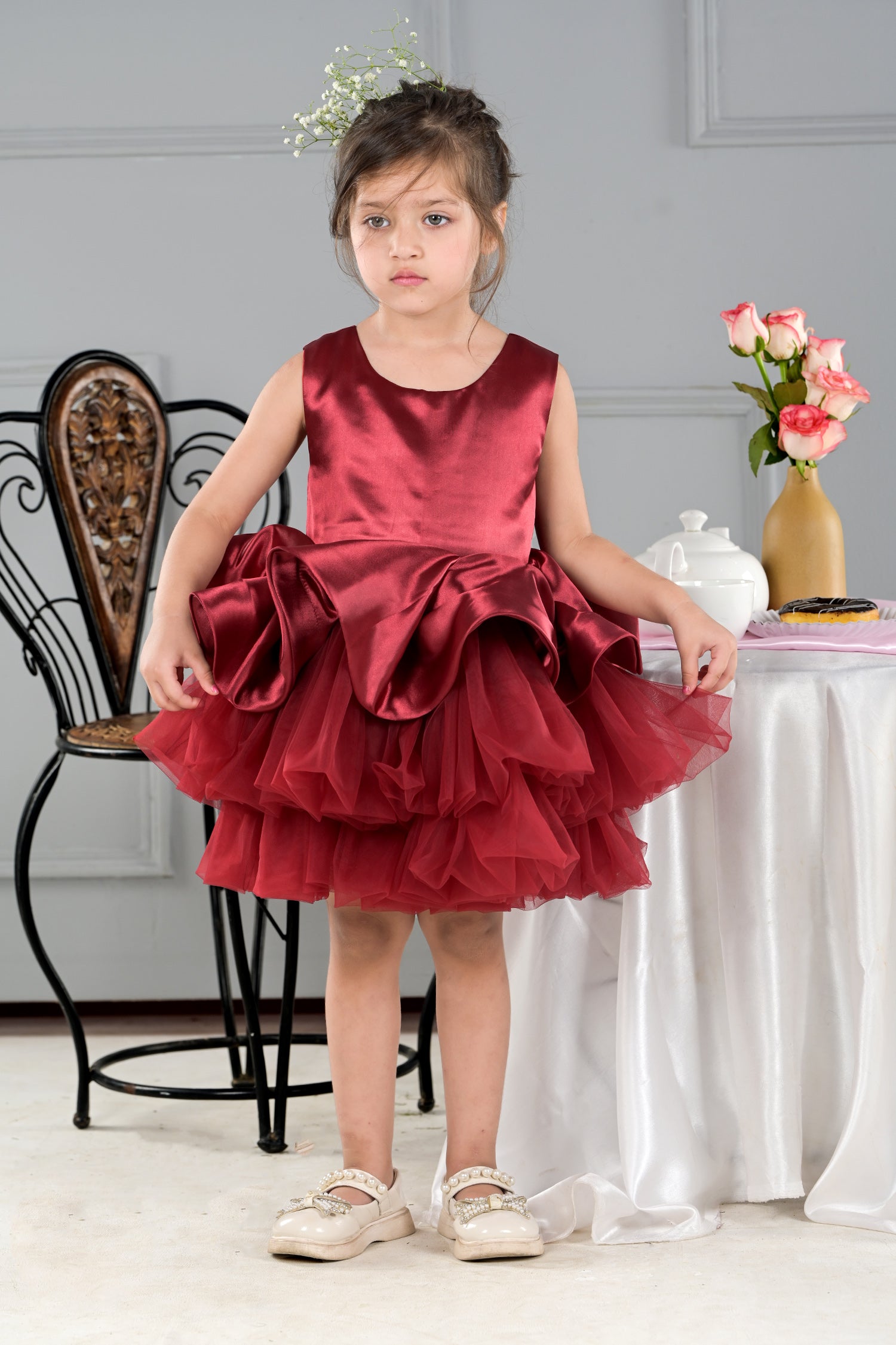 Sweet Berry Ballerina Birthday Dress for Girls - Party Dress for Girls - Red - ForeverKidz Sweet Berry Ballerina Birthday Dress for Girls - Party Dress for Girls - Red - ForeverKidz