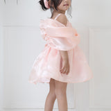 Peach Glow Bow Dress