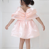 Peach Glow Bow Dress