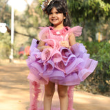 Dusty Flower Girl Dress with Tail