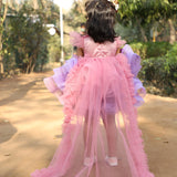 Dusty Flower Girl Dress with Tail