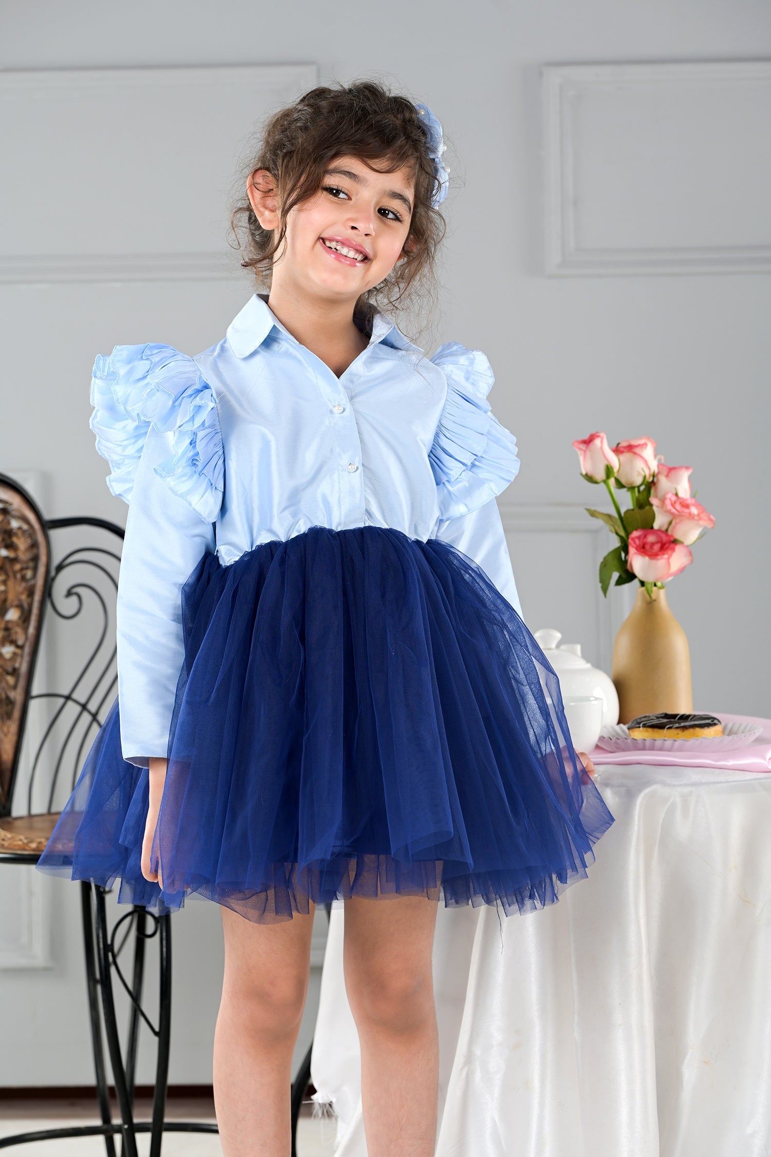 English Blue Charm Frock-Birthday Dress for Girls - Blue - Foreverkidz ForeverKidz English Blue Charm Frock-Birthday Dress for Girls - Blue - Foreverkidz ForeverKidz