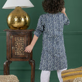 Junior Indigo Kurta Set