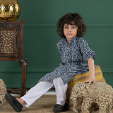 Junior Indigo Kurta Set