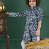 Junior Indigo Kurta Set