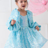 Aqua Shine Back Bow Joy Frock