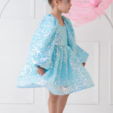 Aqua Shine Back Bow Joy Frock