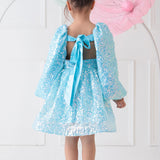 Aqua Shine Back Bow Joy Frock