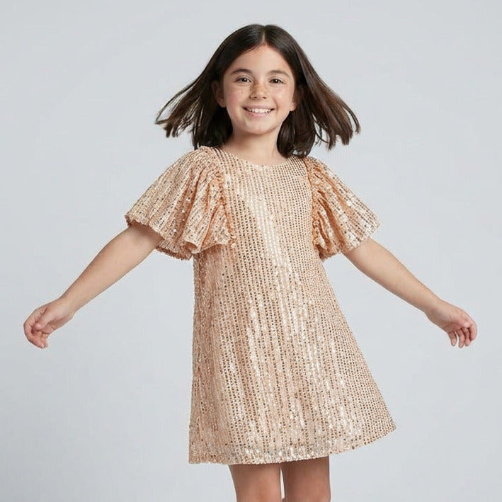 Gold Sequin Ruffle Dress ForeverKidz Gold Sequin Ruffle Dress ForeverKidz