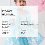 Aqua Shine Back Bow Joy Frock