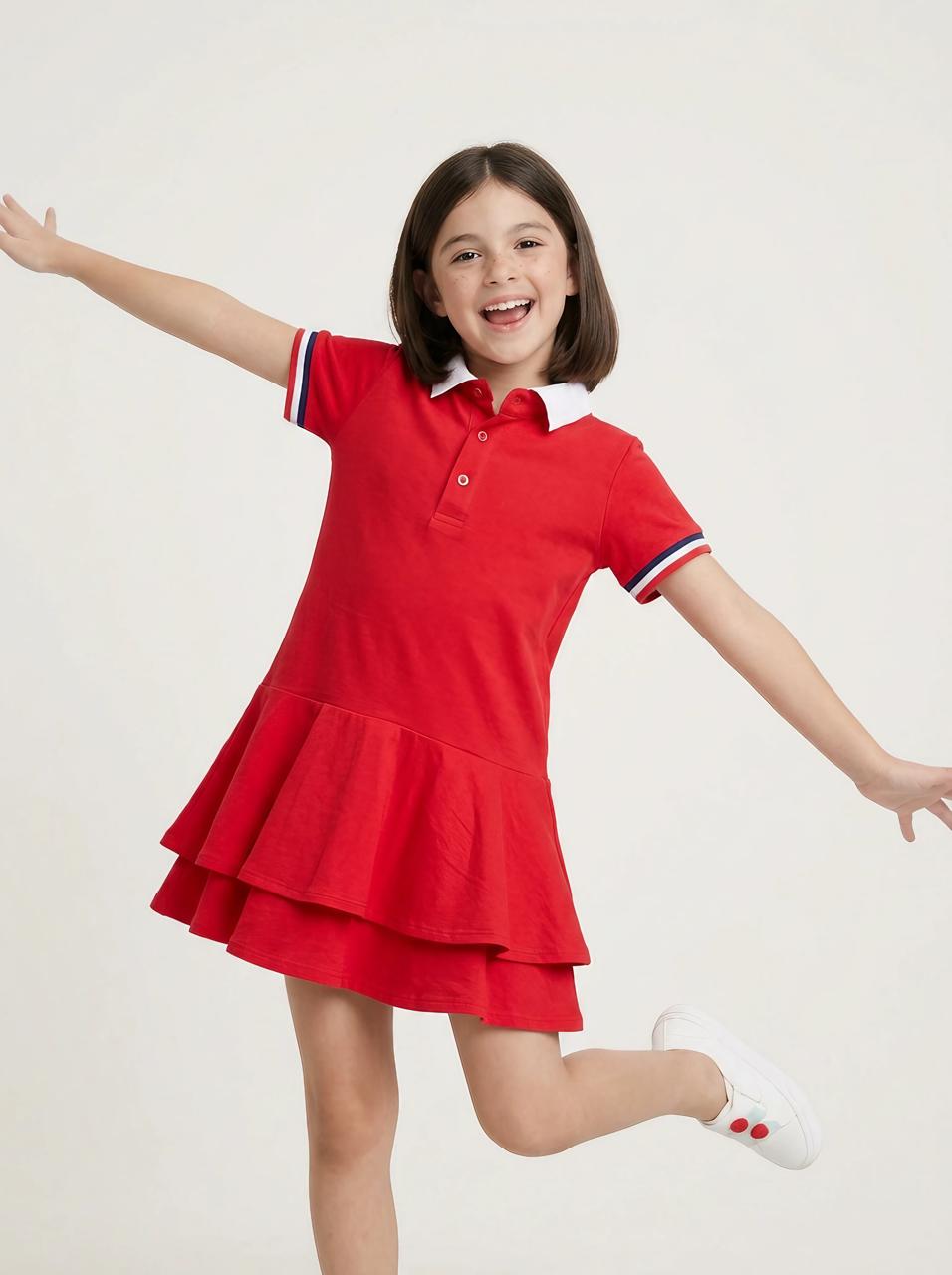 Red Polo Flare Dress – ForeverKidz