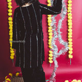Twinkling Black Velvet Suit