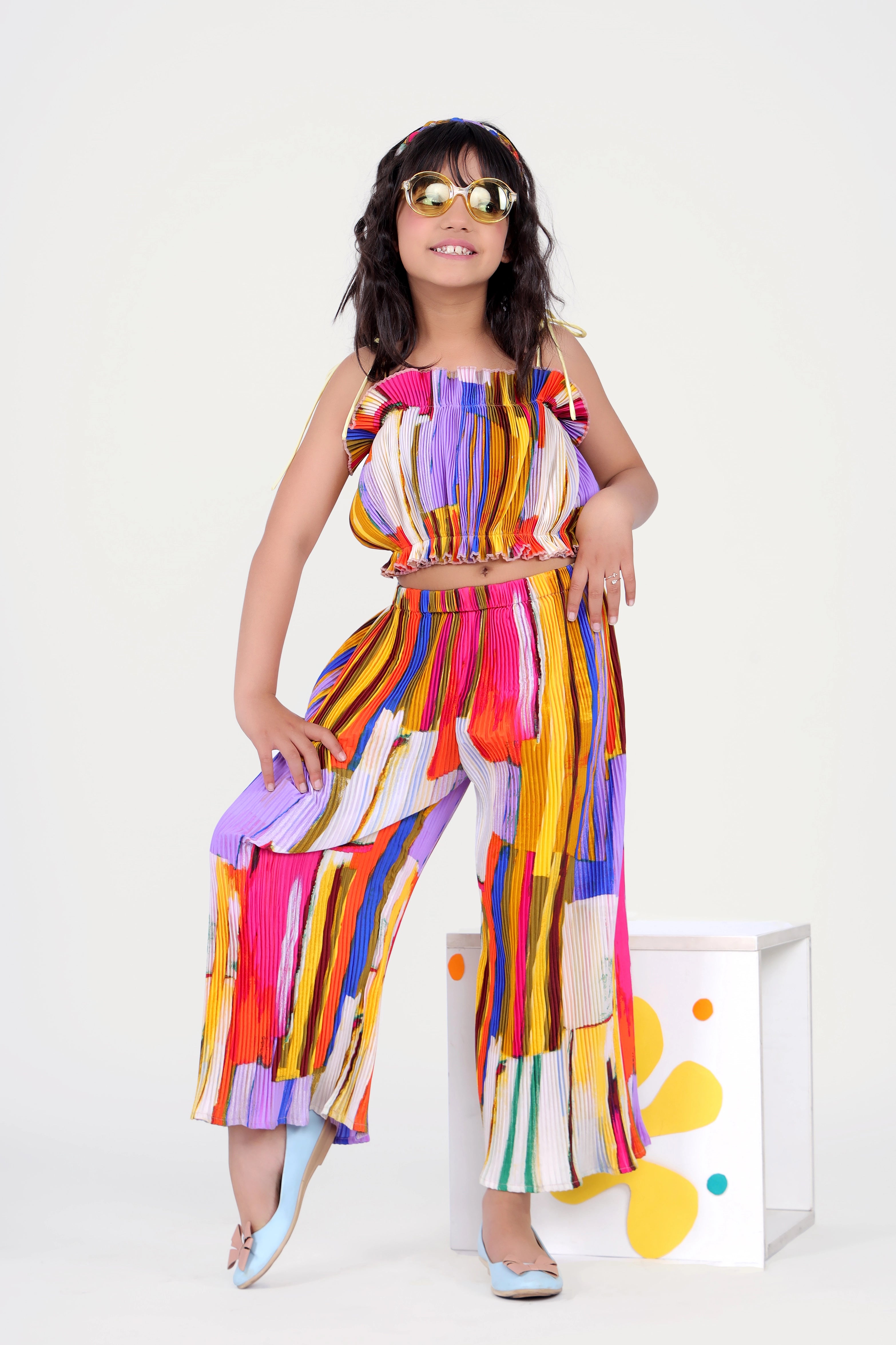 Abstract Summer Spring Co-ord Set, Multicolor Comfortable Print