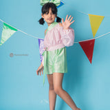 Mint Pops Playsuit with Detachable Sleeve