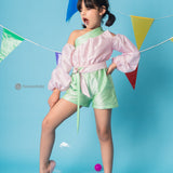 Mint Pops Playsuit with Detachable Sleeve