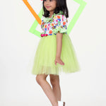 Green Frock with Prints