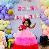 Shades of Pink Ruffled Dress