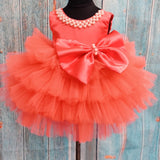 Pearl Blush Ruffle Bow Dress