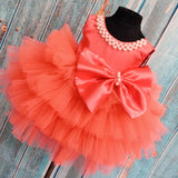 Pearl Blush Ruffle Bow Dress