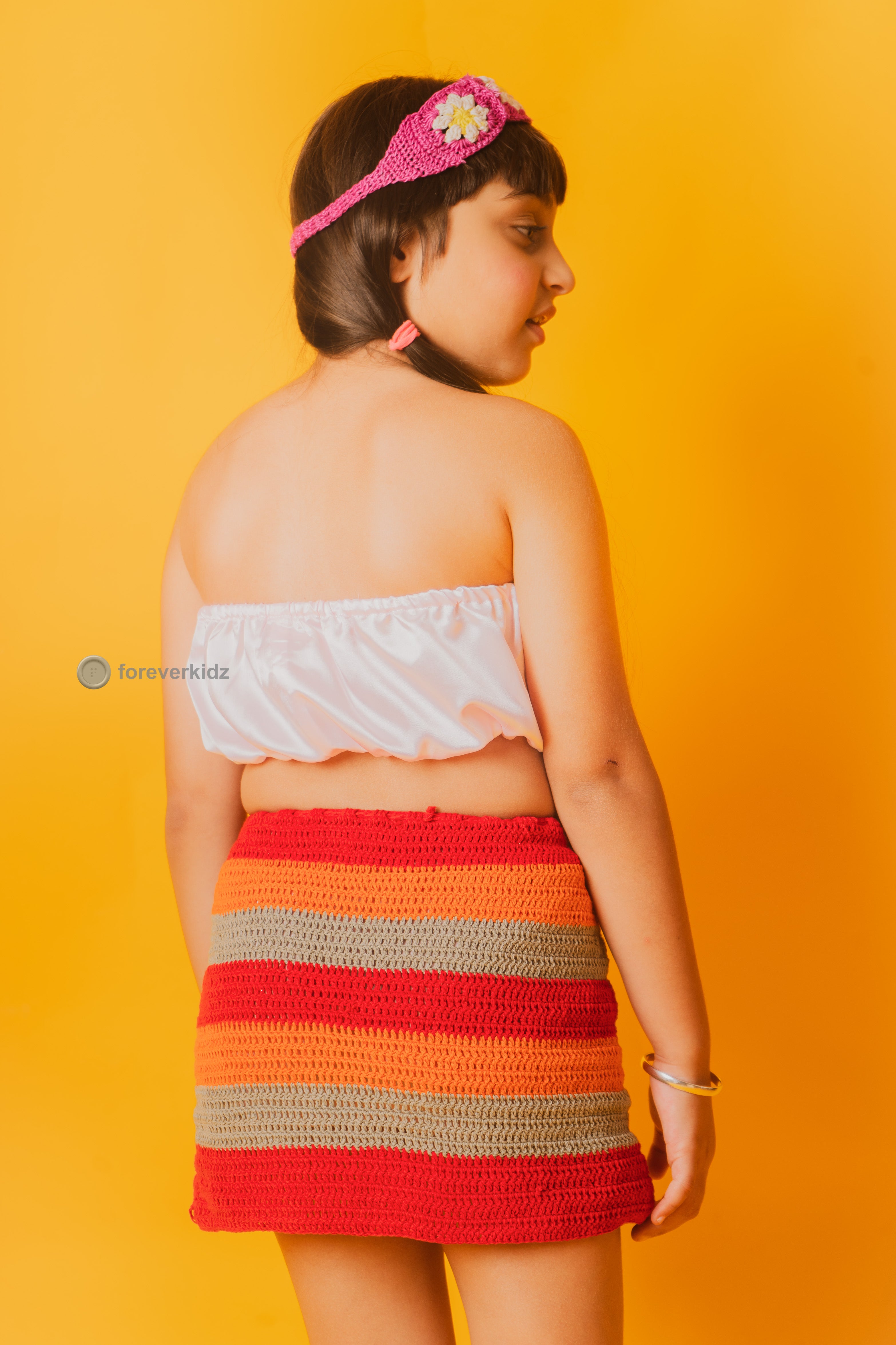 Crochet Stripes Skirt for Party