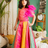 Boho Girl Lehenga Choli with Borcade Design