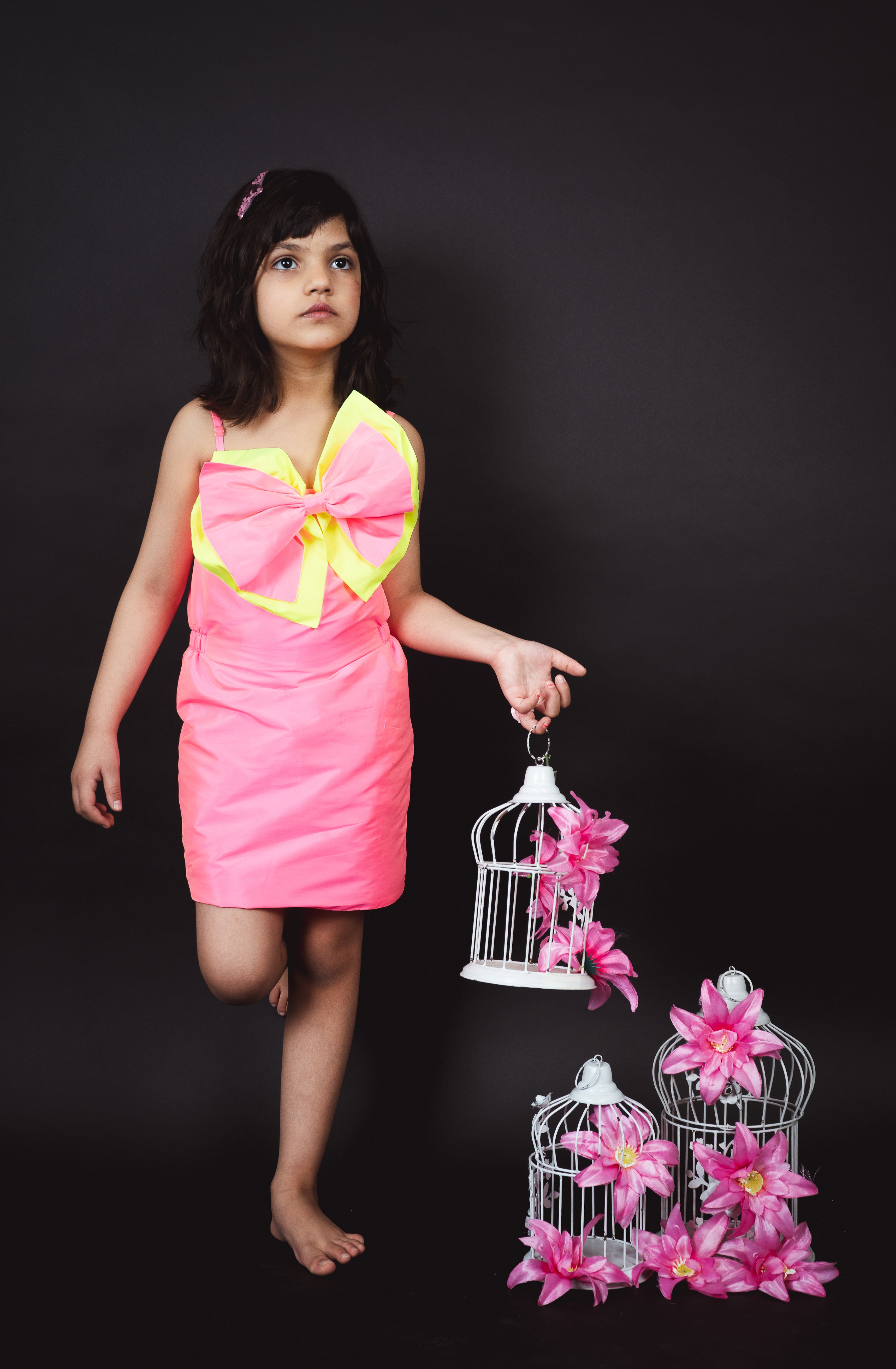 neon rose dress Neon Rose Isobella Velvet Bow Detail Drop Waist Midi Dress