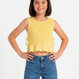 Lime Smocked Top