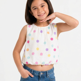 Multi Polka Balloon Top