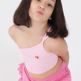 Asymettric Beaded Pink Top