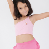Asymettric Beaded Pink Top