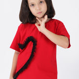 Frilled Heart Oversized Tee