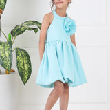Aqua Bow Balloon Dress
