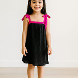 Dark Rose Tie Crinkle Dress