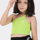 Asymmetric Beaded Green Top
