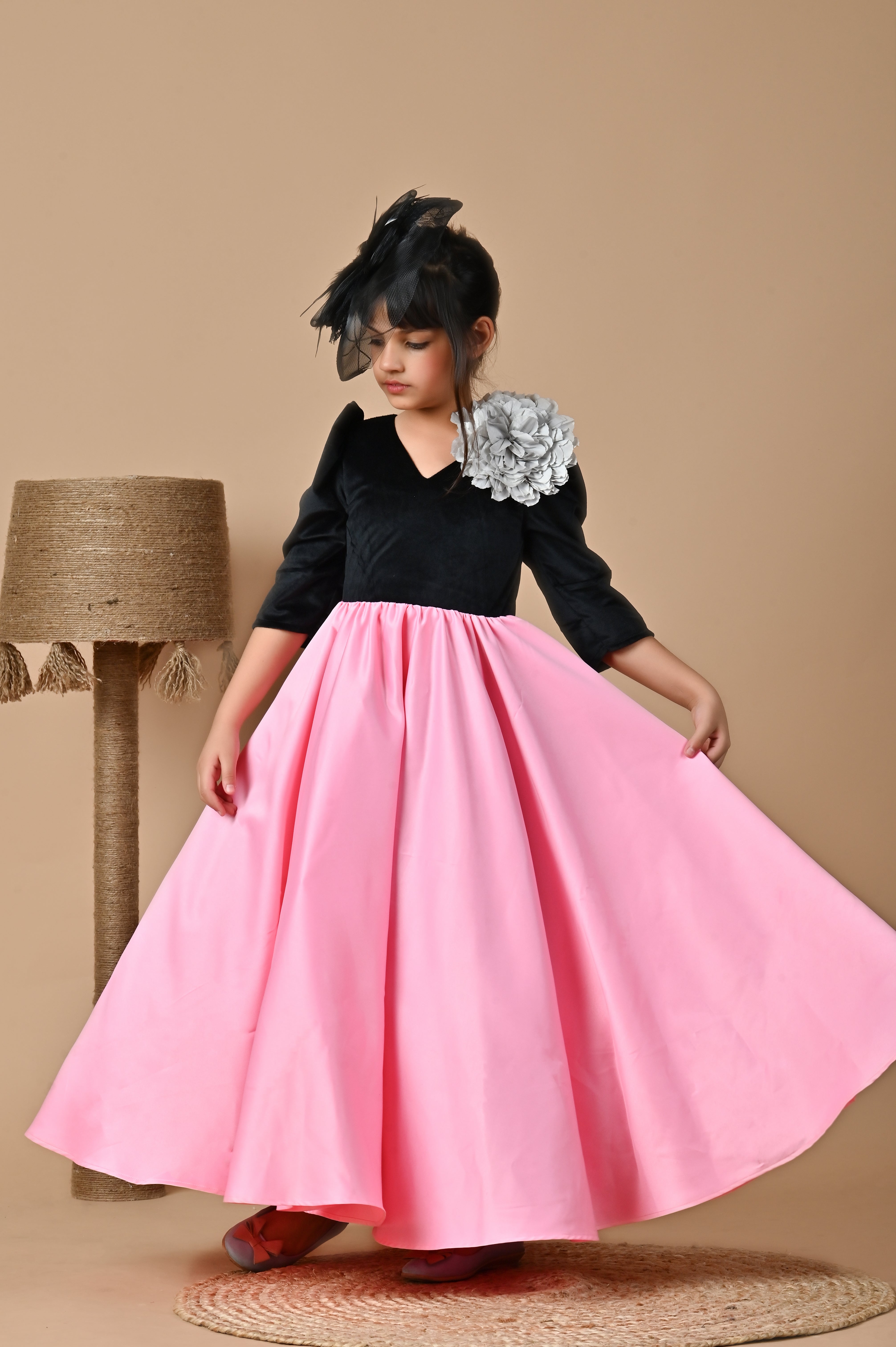 Velvet Ebony Rose Gown