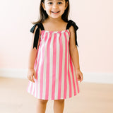 Pink Stripe Tie Dress