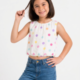 Multi Polka Balloon Top
