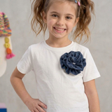 Denim Flower Top