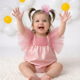 Dusty Rose Ruflles Romper