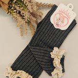 Lace Whimsy Grey Socks