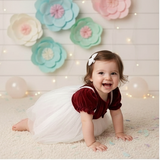 Tiny Maroon Mist Frock