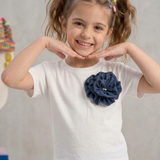 Denim Flower Top