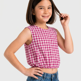 Gingham Balloon Top