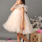 Peachy Petal Flutter Dress