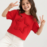 Red 3D Star Tee