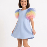 Rainbow Tulle Sleeve Dress
